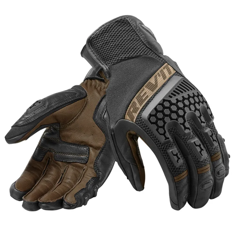 Revit Bomber Retro Punch Motorcycle Gloves Genuine Leather Sand 3 Short Motocross Motorbike Riding Drop Luvas Da Motocicleta DH