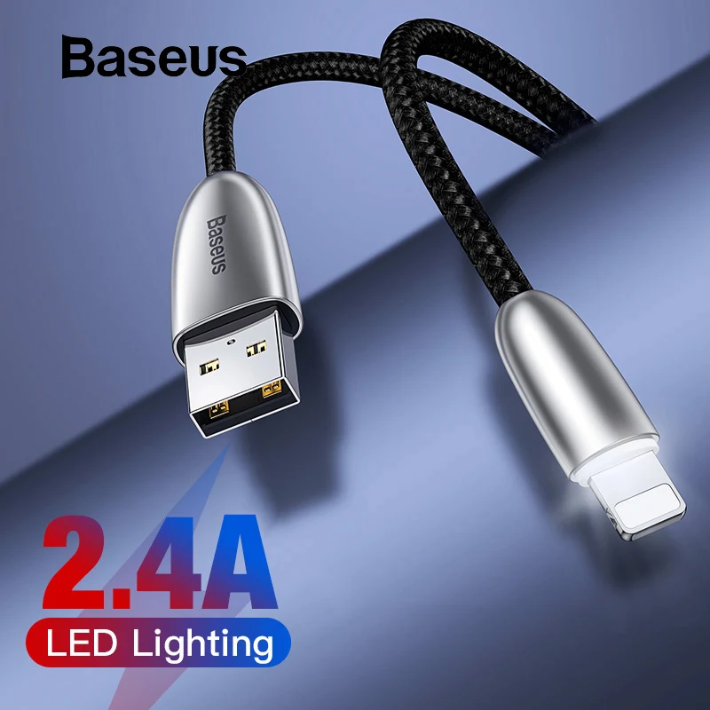 

Baseus USB Cable for iPhone XR Xs Max Xs X 8 7 6 6s Plus 2.4A Fast Charging Cable For iPhone Charger Cable Data Wire Cord