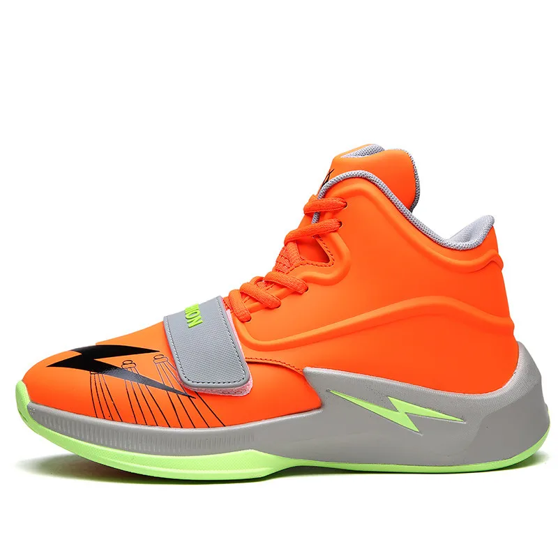 Мужские баскетбольные кроссовки, логотип в виде молнии, амортизирующие воздух, мужские баскетбольные спортивные кроссовки, женские баскетбольные кроссовки, мужская Уличная обувь - Цвет: orange 8006