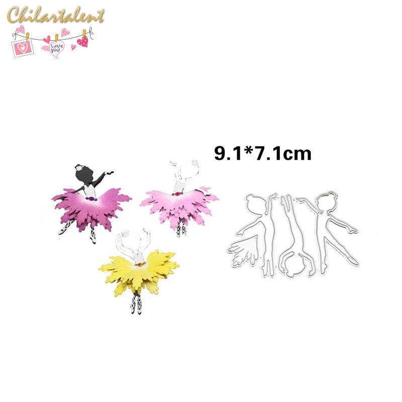 

Three dancers metal cutting background dies New 2019 Christmas stamps and dies for card craft scrapbooking Decoration arrivage