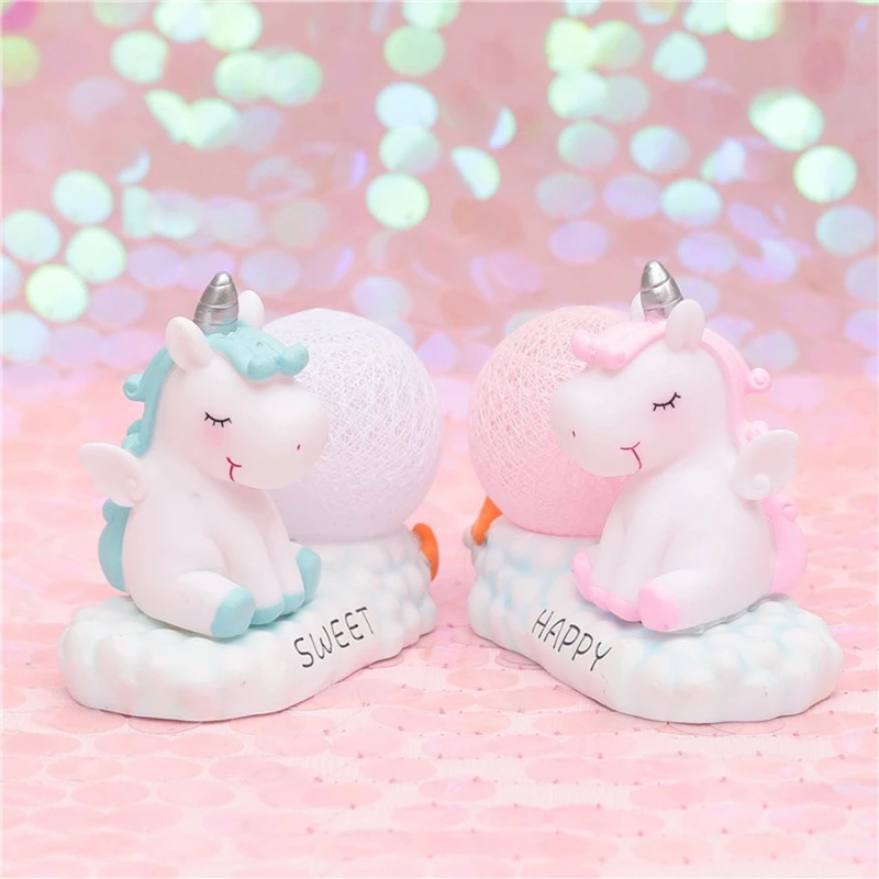 Resin Unreal Unicorn Rattan Ball Party LED Night Light Animal Kid Bedroom Decorative Lights Cartoon Nursery Toy Lamps Table Lamp (3)