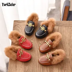 Yorkzaler 2019 модная зимняя детская обувь принцессы для девочек из искусственной кожи на меху детская повседневная обувь для малышей