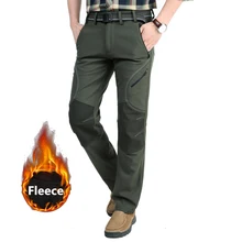 Мужские повседневные плотные флисовые брюки стрейч теплые брюки карго мужская верхняя одежда военная дорожка тактические брюки водонепроницаемые ветрозащитные брюки