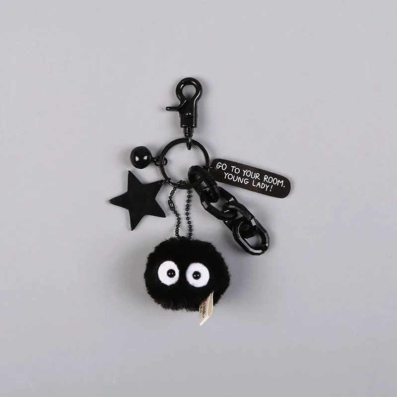 

2019 New 3D Anime llavero Hayao Miyazaki mi vecino Key Ring llavero anillo de carbono negro bola caso auriculares cubierta