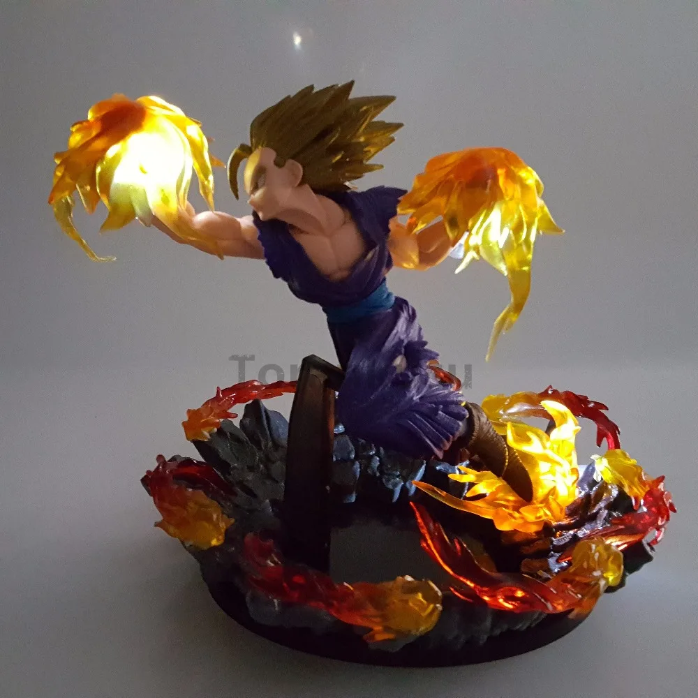 Dragon Ball Z Гохан Супер Saiyan костюме Fire Fist ПВХ Фигурки светодиодный светильник аниме