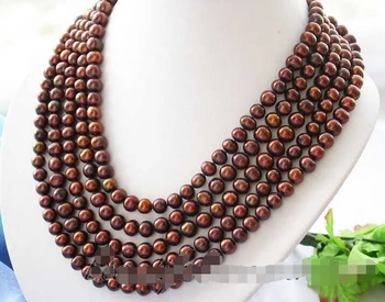 

shipping z3281 100" 9mm round coffee freshwater pearl necklace