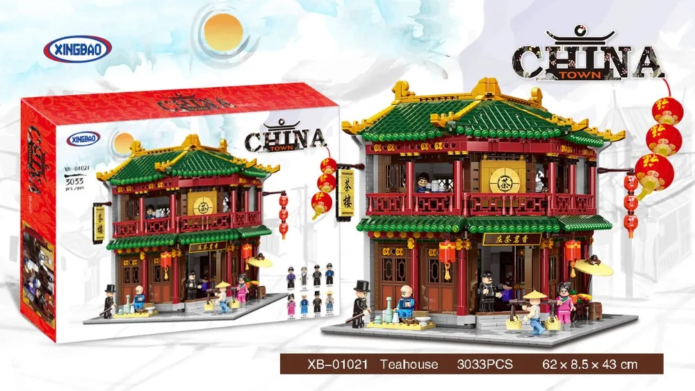 XINGBAO 01021 новые игрушки 3033 шт. китайская Строительная серия Toon Чайный дом набор строительные блоки кирпичи детские игрушки подарки на день