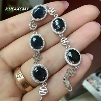 

KJJEAXCMY Fine jewelry Natural Blaupunkt female stone bracelet, inlaid jewelry wholesale, S925 Sterling Silver