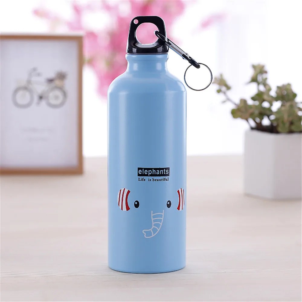 500ml Cute Water Bottle Portable Animal Cartoon Kids Drinking Water Bottle Stainless Steel Leakproof Bottle for Outdoor Travel