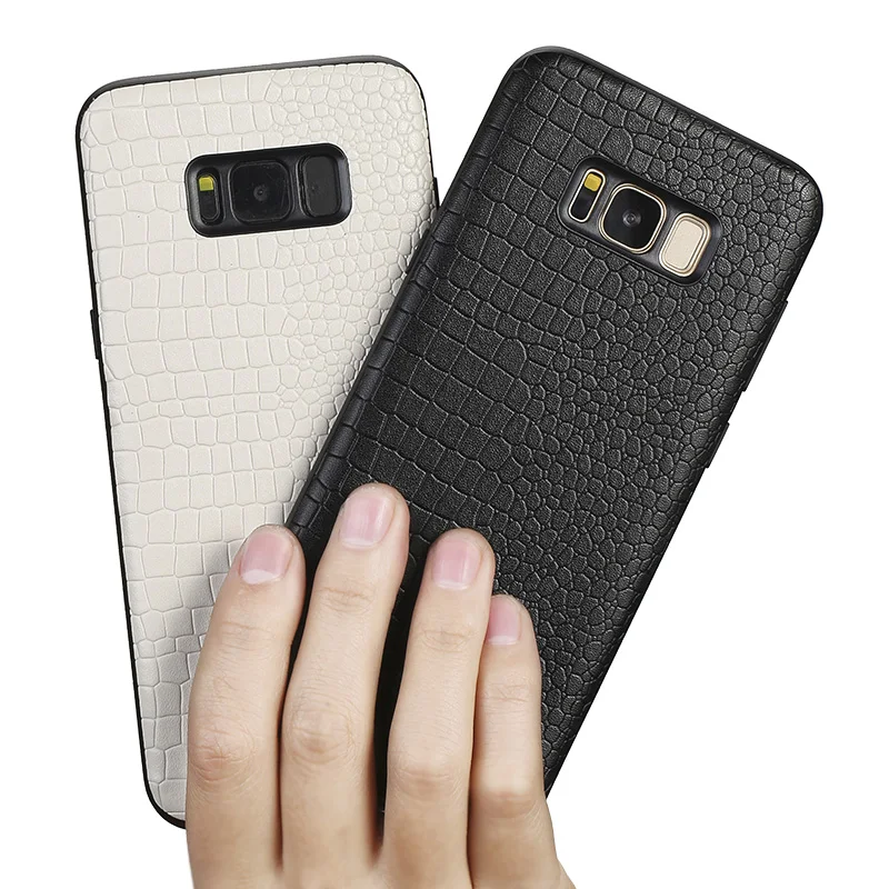 

Genuine Leather Phone case For Samsung S7 Edge S8 S9 Plus Note 8 9 For A3 A5 A7 A8 J5 J7 2017 case Crocodile texture back cover