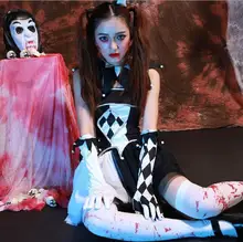 Harley quinn ghost Costume for font b women b font Halloween canival cos Scarey font b