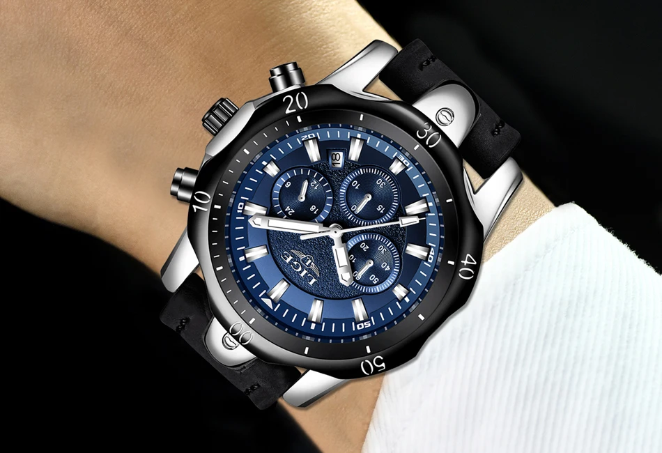 LIGE новые мужские часы Роскошные брендовые кварцевые часы мужские повседневные кожаные военные водонепроницаемые спортивные наручные часы Relogio Masculino