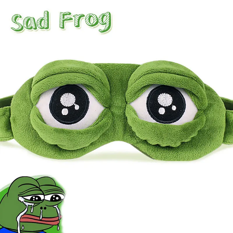 

3D plush Sad Frog Sleep Mask Rest Travel Sleeping Aid Blindfold Cover Patch Sleeping Mask Case Anime Cosplay toy kids children