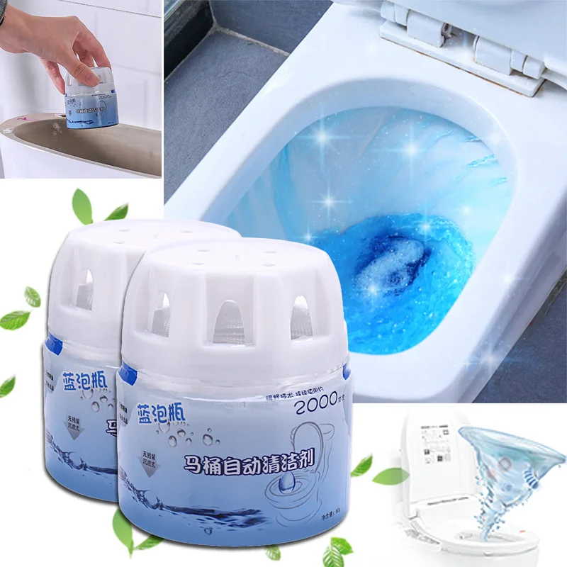 

Automatic Toilet Cleaner Magic Flush Bottled Helper Blue Bubble Amazing