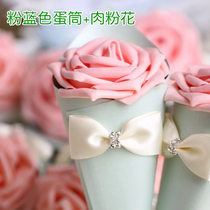 20 шт./лот, романтическая коробка для конфет с мороженым, тюбик для яиц, розовая коробка для конфет, Подарочная коробка с цветком и бантом, шикарная модная свадебная Декорация - Цвет: M12