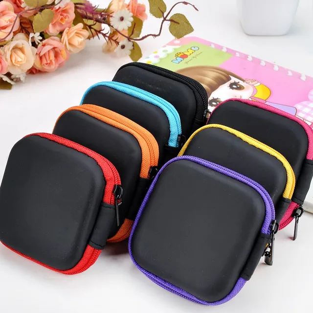 Candy Colored Silicone Coin Purse Square Bag Waterproof Headset Holder ...