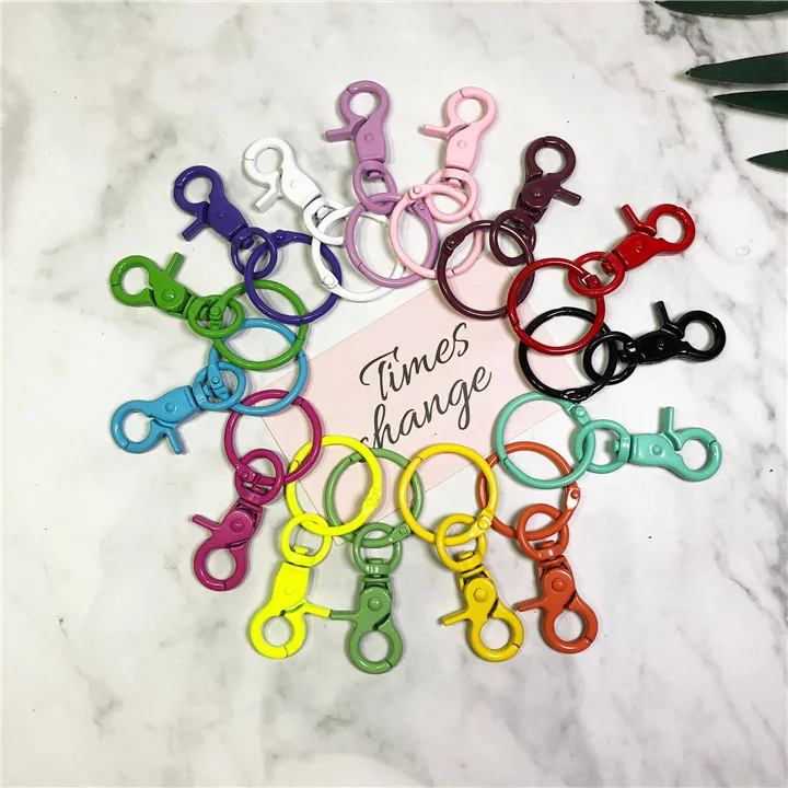 1  Diy Jewelry Accessories Keychains Color Paint Lobster Buckle Key Chain Handmade DIY Key Ring Keychains For Women Fashion Jewelry