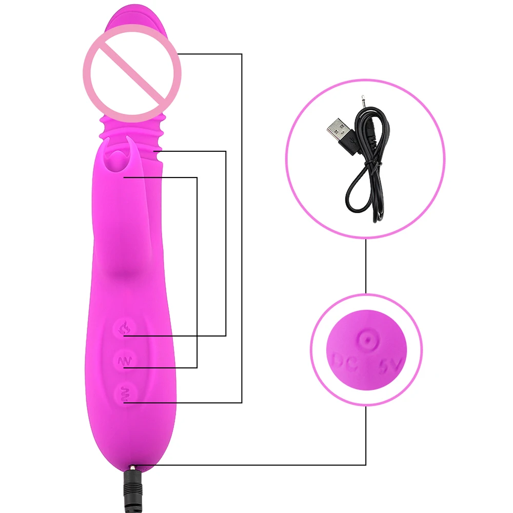 Multispeed Heatable Vibrator Silicone Dildo Vibration G-spot Massager Dual Motor Sex Toys for Women Clitoris Stimulator