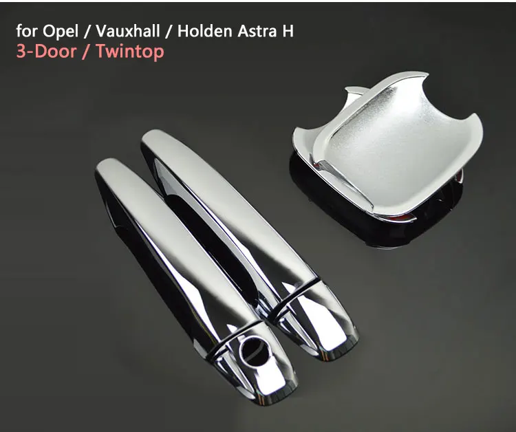 Для Opel Holden Vauxhall Astra H класса «Люкс» хромированные дверные ручки 5 двери 3-дверный универсал Чехлы для автомобиля аксессуары наклейки стайлинга автомобилей