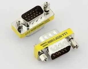 FreeShiiping-HKpost-tracking-number-15-Pin-SVGA-VGA-Male-to-Male-gender-changer-adapter