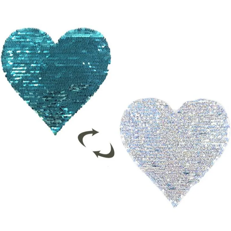 

Clothing Women Diy Patch Reversible change color Heart up and down flip sequins biker patches for clothing stranger things