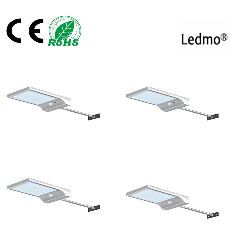

LDEMO Four Outdoor 450lm 36 Solar Powered LED Street Lamp Barn PIR Motion Sensor Lamp Wireless Waterproof Infrared Motion Sensor