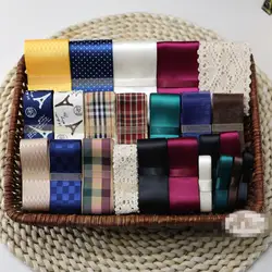 24yds смешанные ленты Печатный атласная Grosgrain хлопок Кружево/органза смесь лента Набор DIY Дети hairbow выводы