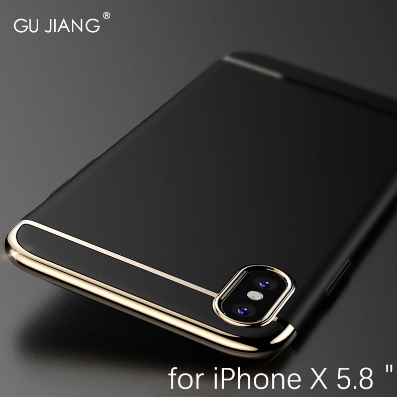 GU JIANG Luxury Full Cover 3 in 1 Phone Bag for iP...