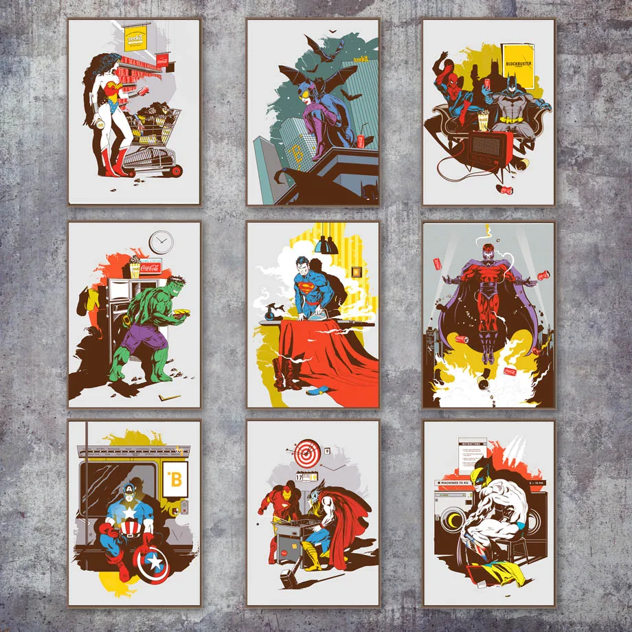 

Avengers Iron Man Captain America Batman Groot Star Wars Marvel Poster And Print Pop Wall Art Canvas Painting Wall Picture Decor