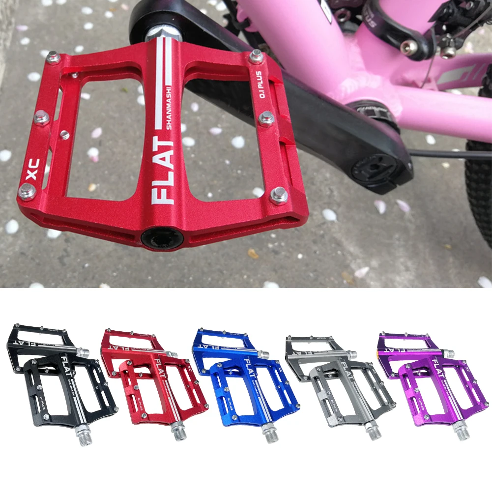 Удобная педаль с подшипником для горного велосипеда, черный, красный, синий, фиолетовый и серый цвет, высококачественная педаль для велосипеда, подходит для больших ног