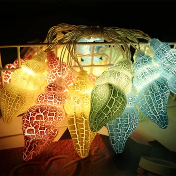 

3M 20LEDS crack conch star Shaped Leds Lights String Battery powered Xmas Tree Hanging Garland Christmas decoration For Home