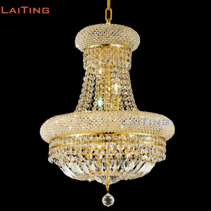 

LAITING D16" Gold Vintage Crystal Chandelier Lighting For Decoration D60 CM LT-71020+Free shipping