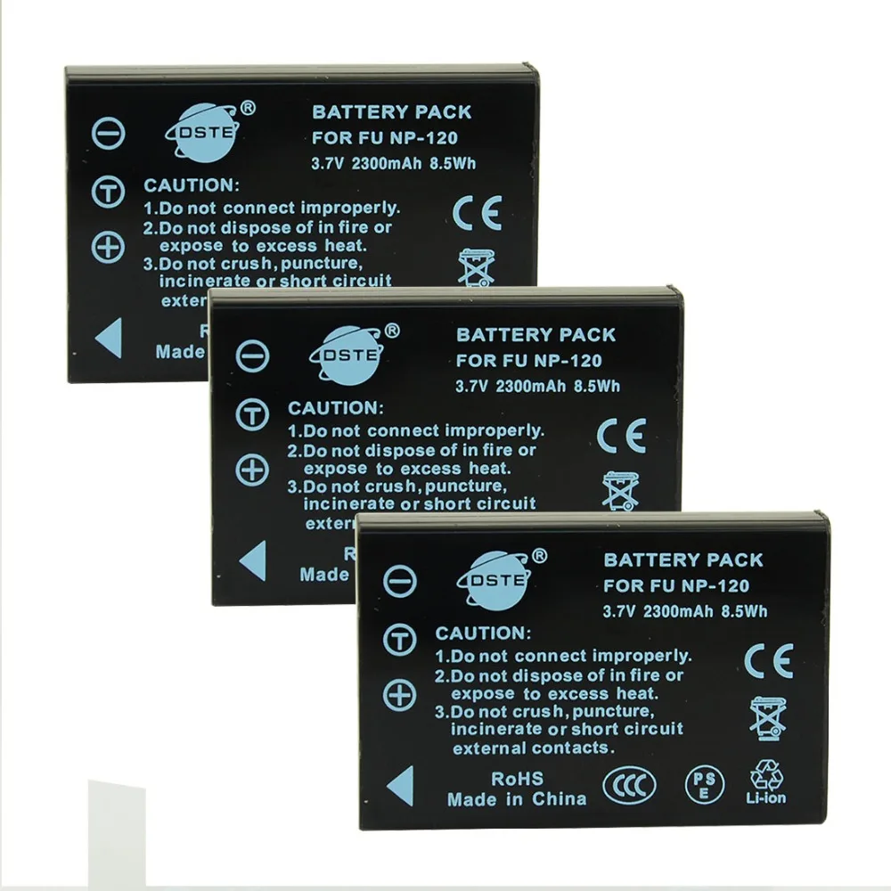 

DSTE 3PCS NP-120 Rechargeable Battery for Fuji FinePix 603 F10 F11 M603 Camera
