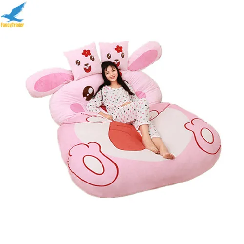 Fancytrader-Cartoon-Animal-Rabbit-Tatami-Giant-Stuffed-Soft-Beanbag-Bed-Carpet-Mat-Sofa-Pink (2)