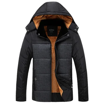 

New Fashion Middle Age Winter Warm Men Jackets Thicken Cotton Wadded Man Parkas Coats With Hooded Plus Size M-4XL