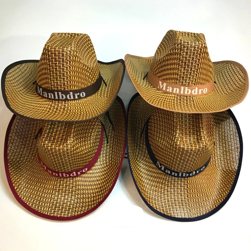 

Summer Wide Brim Straw Weave Hat Casual Western Cowboy Hats Panama Cap Jazz Chapeau Outdoor Sunhat Topee for Men Women Unisex