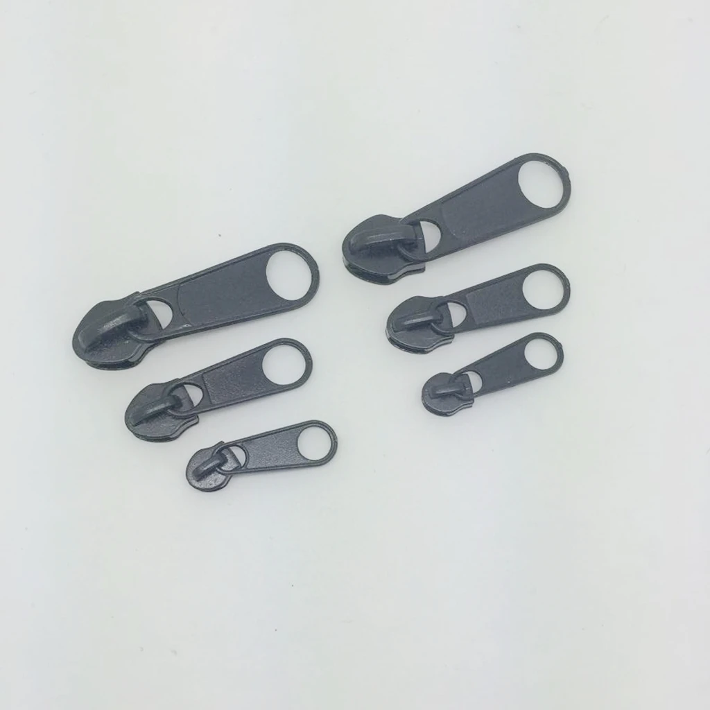 6Pcs/Set Metal Alloy Zipper Slider for Nylon Zipper Nylon Zipper Puller Fastenings DIY Sewing Repair Kit Fix Your Own