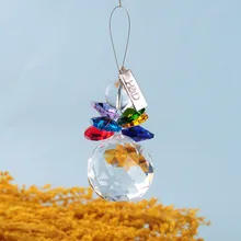 2PCS Clear Colorful Rainbow 30mm Crystal Ball Christmas Snowman Hanging Pendants Suncatcher Chandelier Part Prism Tree