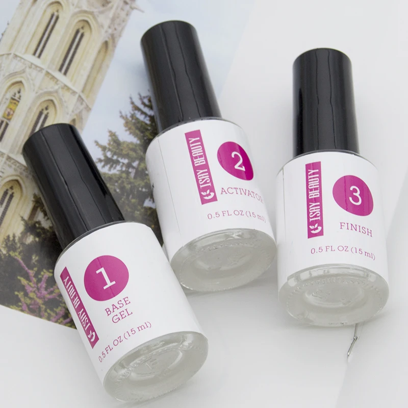 ISAYBEAUTY Base Gel superior activador en seco Natural cepillo ahorrador para polvo de uñas ISAYBEAUTY Base Gel superior activador en seco Natural cepillo ahorrador para polvo de uñas