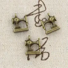 12 pçs encantos máquina de costura 15x12mm freeshipping antigo, liga de zinco pingente ajuste, vintage tibetano bronze, diy para pulseira colar