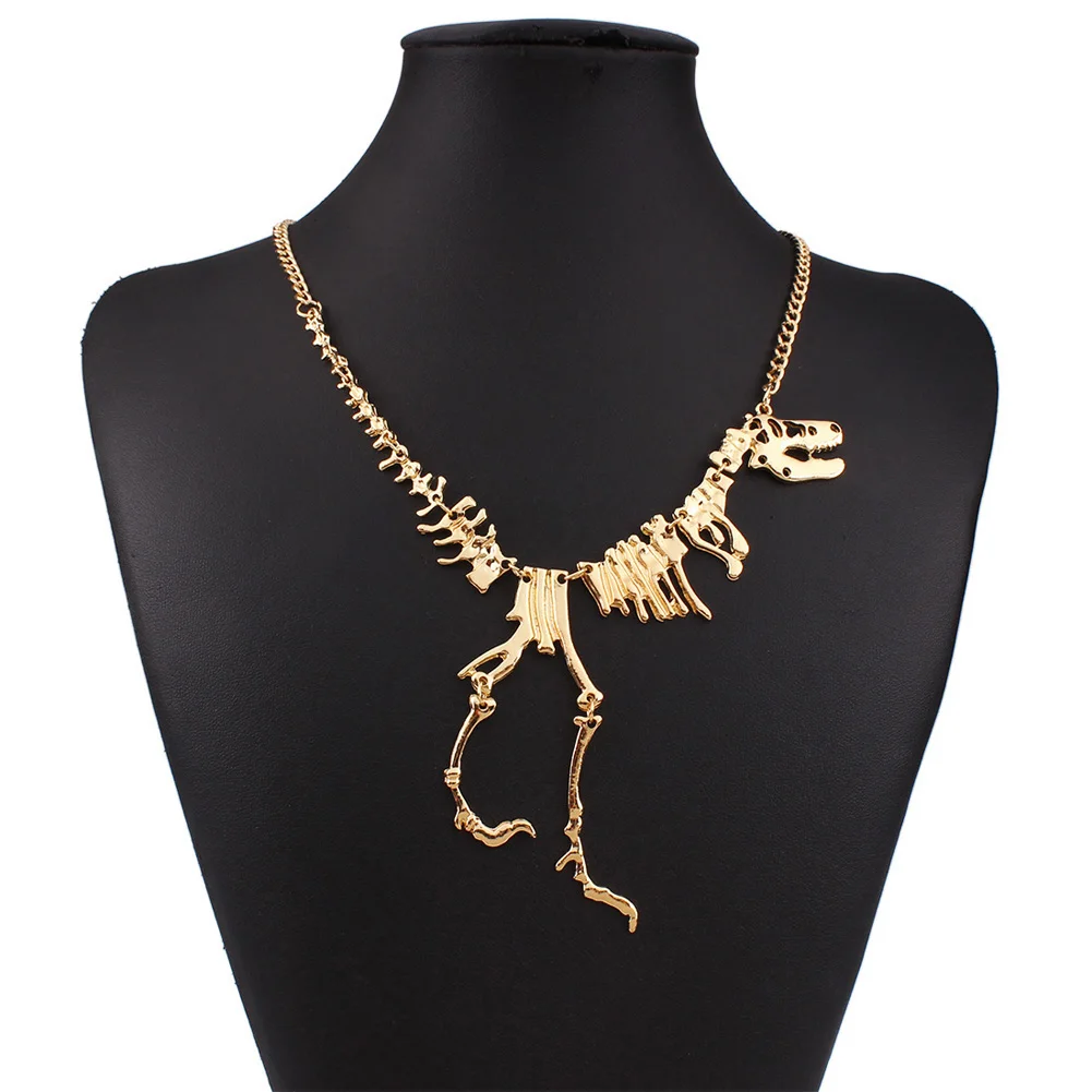 

Sexy Long Necklace Gothic Tyrannosaurus Rex Skeleton Dinosaur Pendant Charm Necklace Dragon Bone Alloy Collares Silver Jewelry