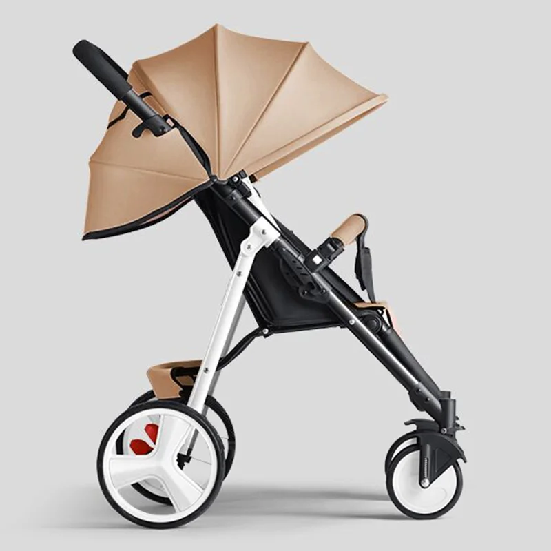 Красочный светильник для детской коляски, маленькая складная детская коляска - Цвет: White-khaki