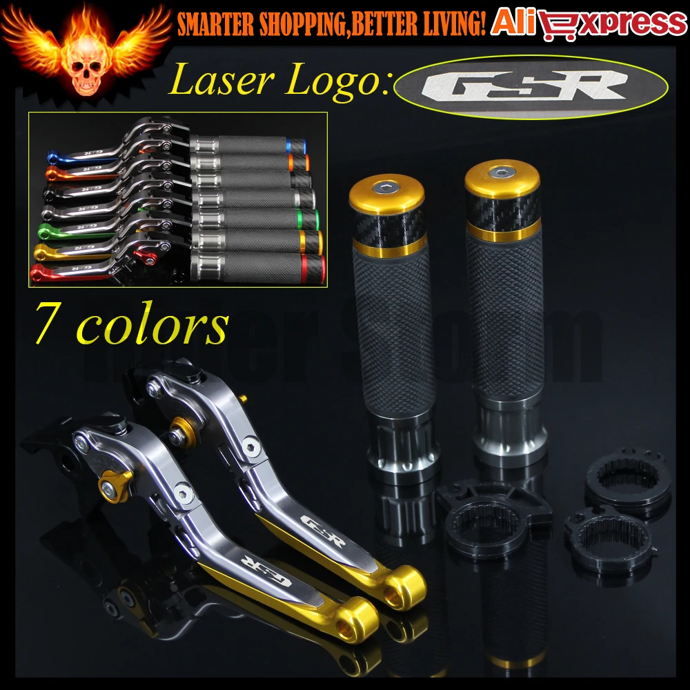

7 Colors Gold+Titanium CNC Motorcycle Brake Clutch Levers and Handlebar Hand Grips For Suzuki GSR400 2008 2009 2010 2011 2012