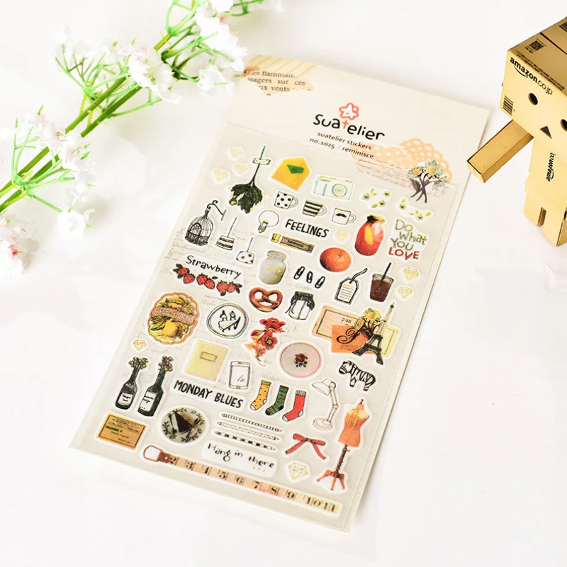 1 x SONIA Reminisce бумажная наклейка для творчества декоративная наклейка для альбома Скрапбукинг kawaii канцелярские наклейки дневник