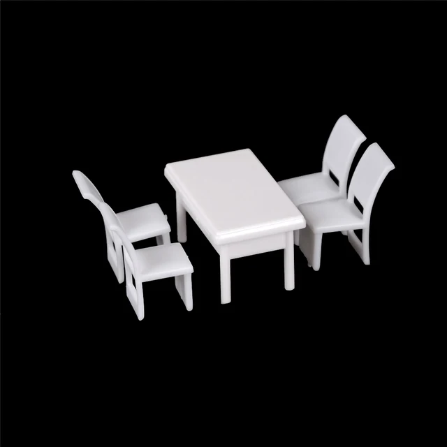 Best Offers 5Pcs/set 1:50 Dollhouse Furniture Toys Dining Chair Table Furniture Set For Doll house Kitchen Food Miniature Best Offers 5Pcs/set 1:50 Dollhouse Furniture Toys Dining Chair Table Furniture Set For Doll house Kitchen Food Miniature