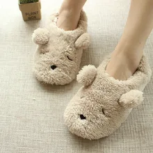 New Fashion Autumn Winter Home Cartoon Dog Soft Plush Slippers Women Indoor Floor Warm Bedroom Slippers Shoes Girls Gift