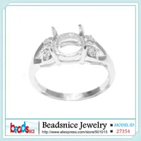 Beadsnice Sterling Silver 925 Rings Fine Jewelry Round Accessories Diy Semi Mount Gem Ring Setting Diamond Wedding Ring 2
