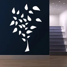 DIY Self Adhesive White Vinyl Tree Wall Decals Removable Waterproof Living Room Wall Sticker Home Decor removable diy tree and birdcage pattern wall sticker for living room decor