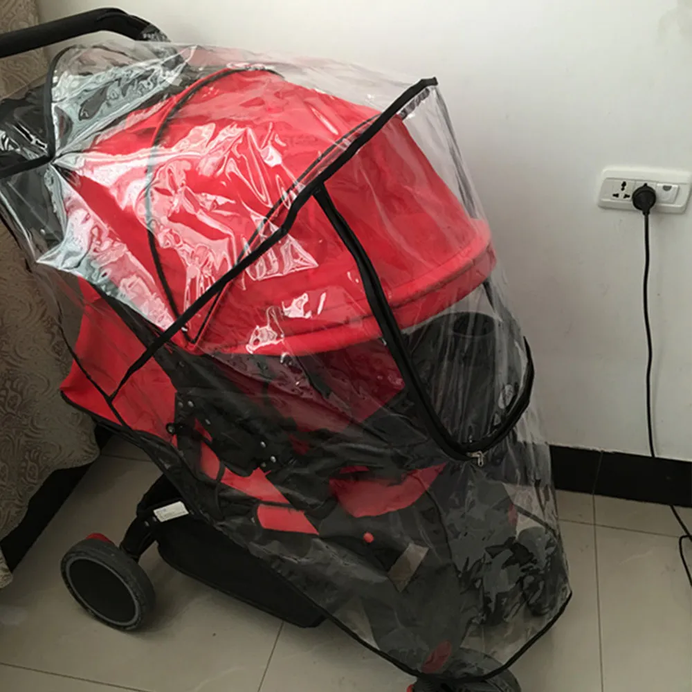 Baby stroller Accessories Rain cover Carriages Wind Dust Shield Zipper Baby Pushchair Wheelchair Cover Stroller Accessories - Color: PJ3320A