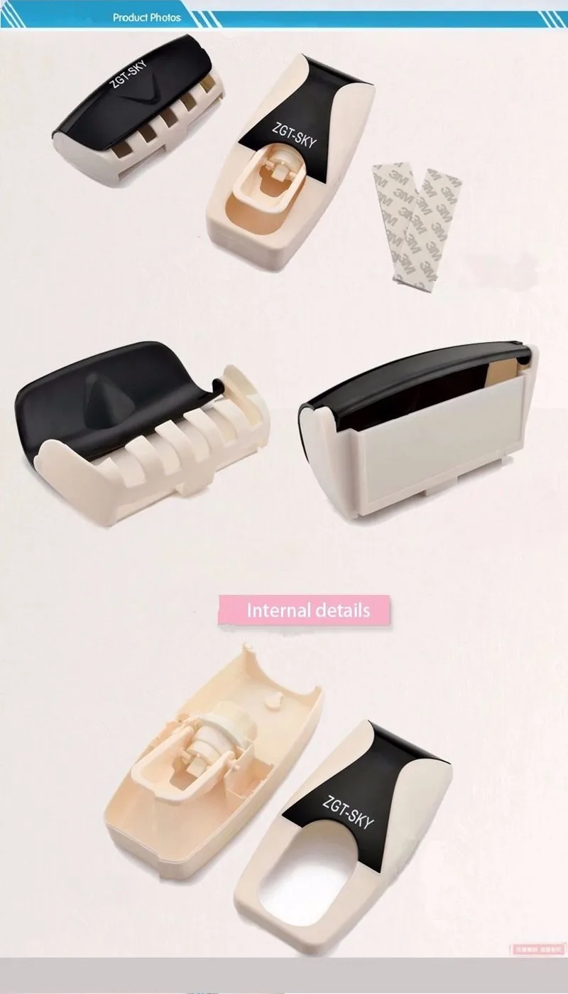 Fashion Home Automatic Toothpaste Dispenser Toothbrush Holder Bathroom products Wall Mount Rack Bath set Toothpaste Squeezers